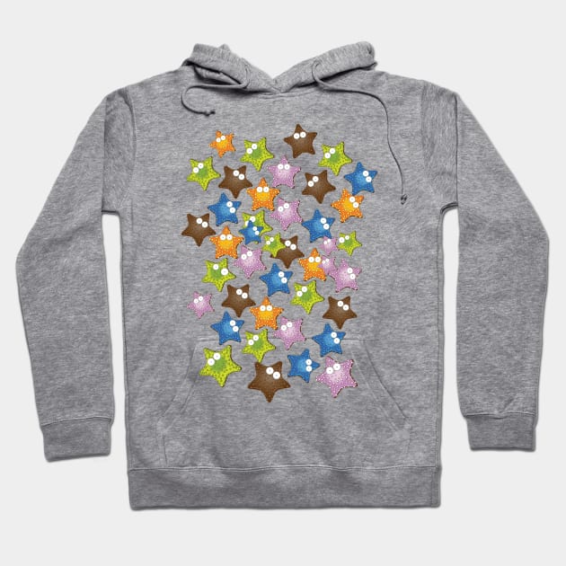 Starfish cartoon pattern Hoodie by nickemporium1